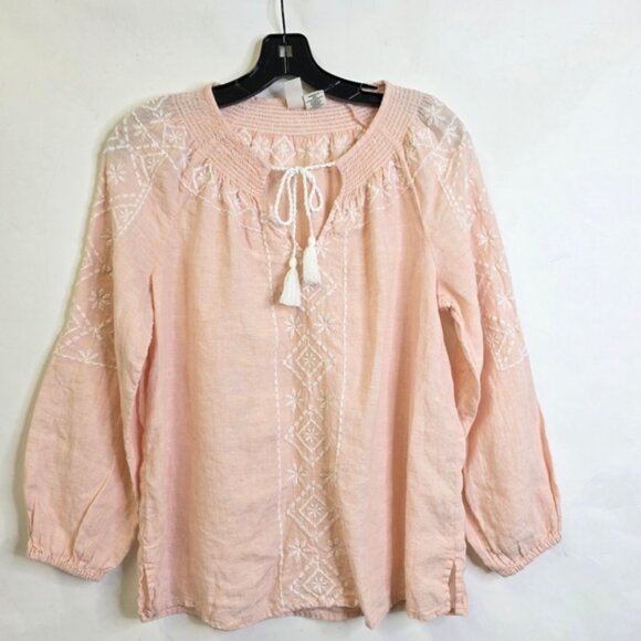 Joie Tops - Joie linen Boho Long sleeve with tie front  Top